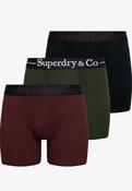 SUPERDRY &amp; CO-BOXERS-3 PACK-BLACK/BURGUNDY/OLIVE GREEN image