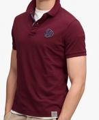 SUPERDRY-PIQUE MONOGRAM POLO-PORT BURGUNDY image
