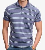 SUPERDRY-VINTAGE STRIPE JERSEY POLO-SOFT NAVY STRIPE image