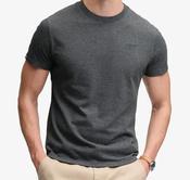 SUPERDRY-ESS STACKED LOGO EMB TEE-GREY MARL/STONE GREY image