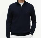 TOMMY HILFIGER-ESS COTTON ZIP MOCK HALF ZIP-DESERT SKY image