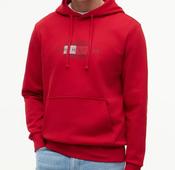 TOMMY HILFIGER-SCRIPT FLAG HOODIE-MEDIUM RED