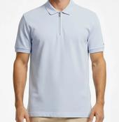 TOMMY HILFIGER-PERFORMANCE OXFORD ZIP REG POLO-BREEZY BLUE image