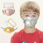 Girls and Boys Face Mask + Filter, Detachable Visor