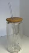 Glass Can with wooden lid