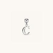 C Classic Initial Charm Silver