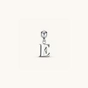 E Classic Initial Charm Silver