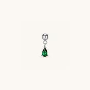 Emerald Crystal Charm Silver