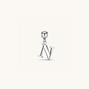 N Classic Initial Charm Silver