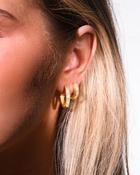 Small Bold Pave Hoops &amp; Medium Bold Pave Hoops Stacking Set in Gold
