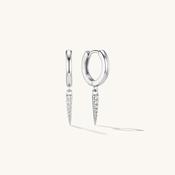 Pave Drop Earrings Silver