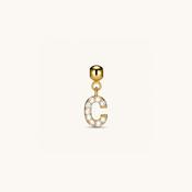 C Diamond Initial Charm Gold