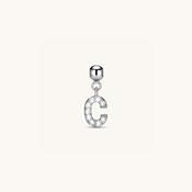C Diamond Initial Charm Silver