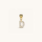 D Diamond Initial Charm Gold