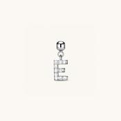 E Diamond Initial Charm Silver