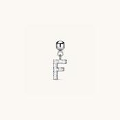 F Diamond Initial Charm Silver