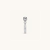 I Diamond Initial Charm Silver