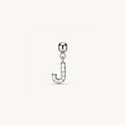 J Diamond Initial Charm Silver