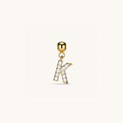 K Diamond Initial Charm Gold