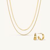 Layered Luxe Necklace Gold &amp; Épique Earrings