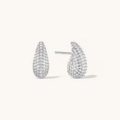 Pave Dome Earrings in Silver