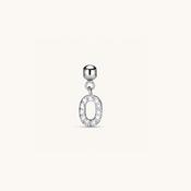O Diamond Initial Charm Silver