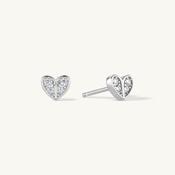 Adore Heart Stud Earrings Silver