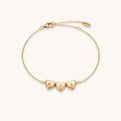 Amo Heart Triple Bracelet in Gold