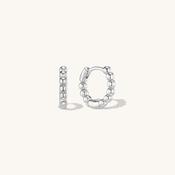 Beaded Huggies Silver