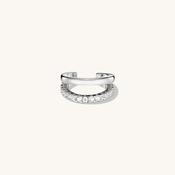 Crystal Layered Ear Cuff in Silver