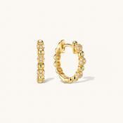Crystal Sphere Hoop Earrings Gold image