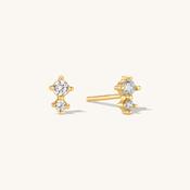Duo Climber Stud Earrings Gold image