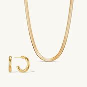 Bold Herringbone Necklace &amp; Clé Earrings Set image