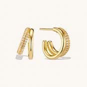 Duo Layered Hoops Gold