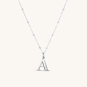 A Initial Pendant Necklace Silver