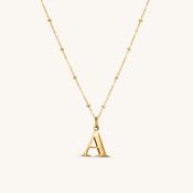A Initial Pendant Necklace Gold
