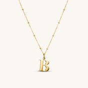 B Initial Pendant Necklace Gold