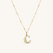 C Initial Pendant Necklace Gold