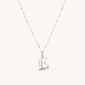 E Initial Pendant Necklace Silver