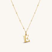 E Initial Pendant Necklace Gold