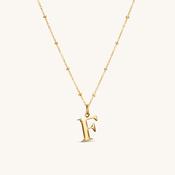 F Initial Pendant Necklace Gold
