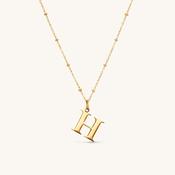 H Initial Pendant Necklace Gold