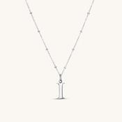 I Initial Pendant Necklace Silver