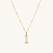 I Initial Pendant Necklace Gold