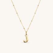 J Initial Pendant Necklace Gold