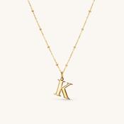 K Initial Pendant Necklace Gold