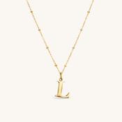 L Initial Pendant Necklace Gold