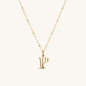 P Initial Pendant Necklace Gold