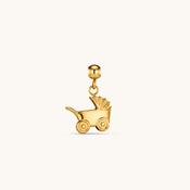 Baby Carriage Charm Gold