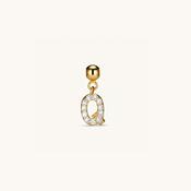 Q Diamond Initial Charm Gold